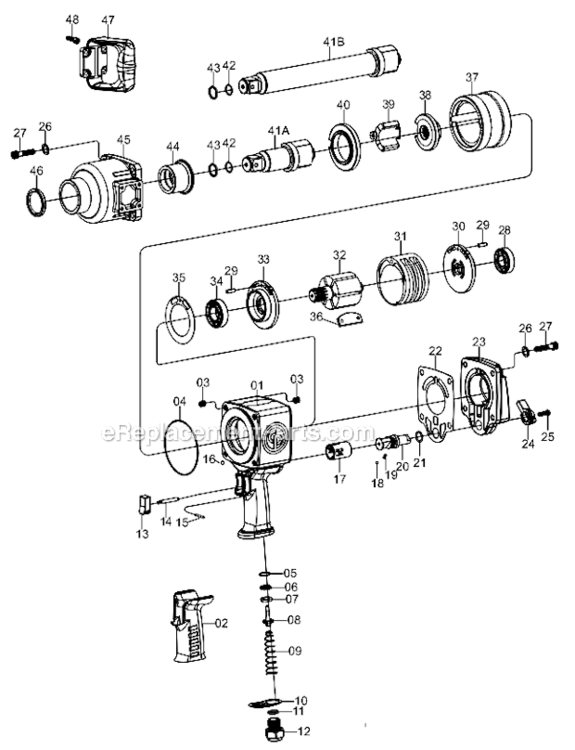 Page A Diagram and Parts List for CP7776-6  Chicago Pneumatic Wrench